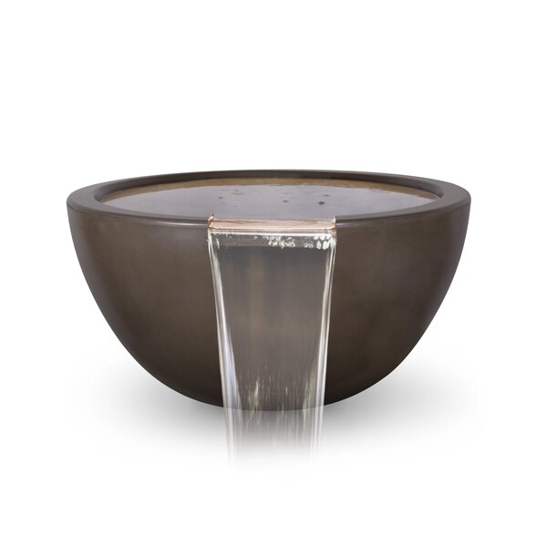 The Outdoor Plus 30 Round Luna Water Bowl - GFRC Concrete - Chocolate - OPT-LUNWO30-CHC - main